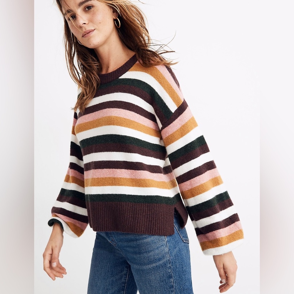 Madewell Striped Payton Pullover Sweater in Coziest Yarn